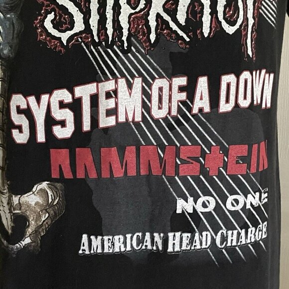 Vintage Slipknot Mens 2001 Tour T-Shirt Sz Large System Of A Down POA Rammstein - Picture 11 of 13